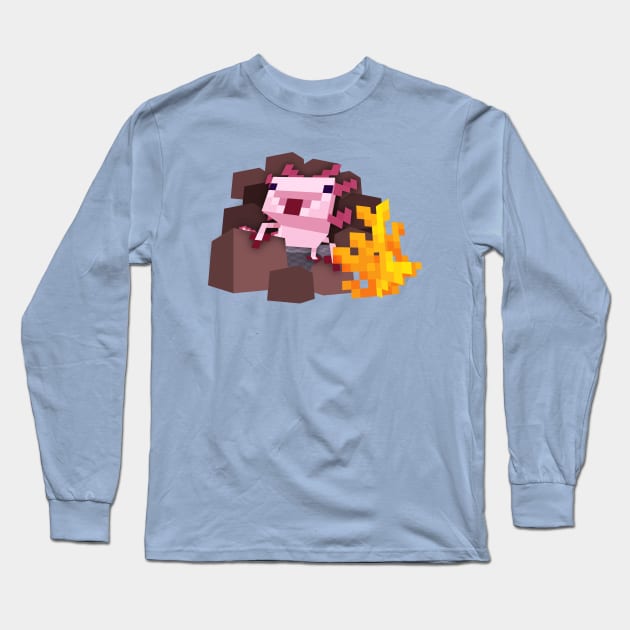 Axolotl Cubed Long Sleeve T-Shirt by JPenfieldDesigns